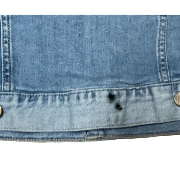 LUCKY BRAND BLUE TRUCKER JACKET SZ XS TOMBOY POCKETS BUTTON FRONT DENIM WOMENS - Picture 7 of 7